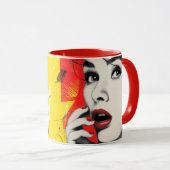 Doppeltes Pop-Art-Porträt Tasse (VorderseiteRechts)