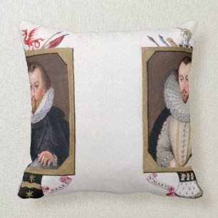 Doppeltes Porträt von Sir Francis Drake Kissen