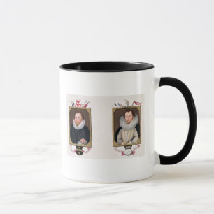 Doppeltes Porträt von Sir Francis Drake Tasse