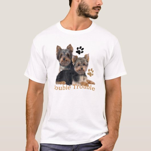 Doppeltes Problem-Kleid Yorkshires Terrier T-Shirt (Vorderseite)