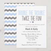 Doppeltes Problem TWINS Baby Dusche Einladung (Vorne/Hinten)