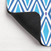 Doppeltes Retro-Diamantmuster (blau) Mousepad (Ecke)