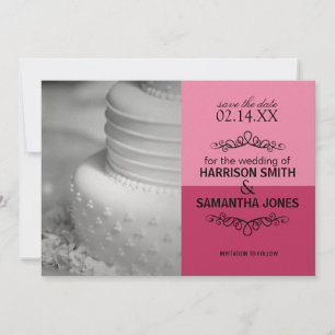 Doppeltes Rosa Save-the-Date-Hochzeitsankündigunge Einladung