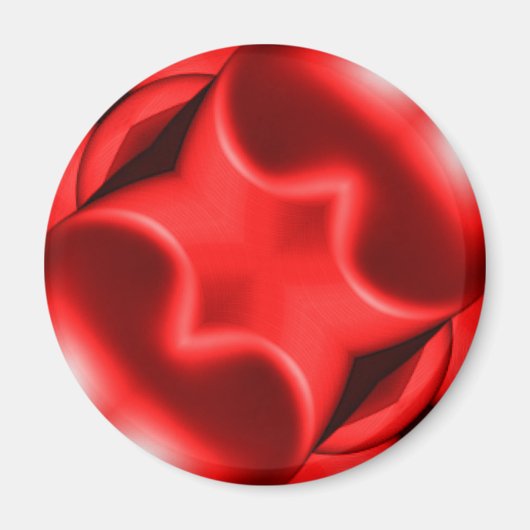 Doppeltes Rotes Herz Magnet (Vorne)