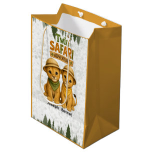 Doppeltes Safari-Abenteuer Jungen-Geburtstagsfeier Mittlere Geschenktüte