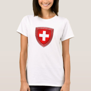 Doppeltes Schild Schweizer Emblem für De Schweiz T-Shirt