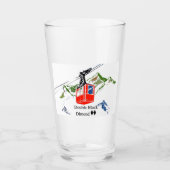 Doppeltes Schwarz Diamant-Ski-Pint-Glas Glas (Vorderseite)