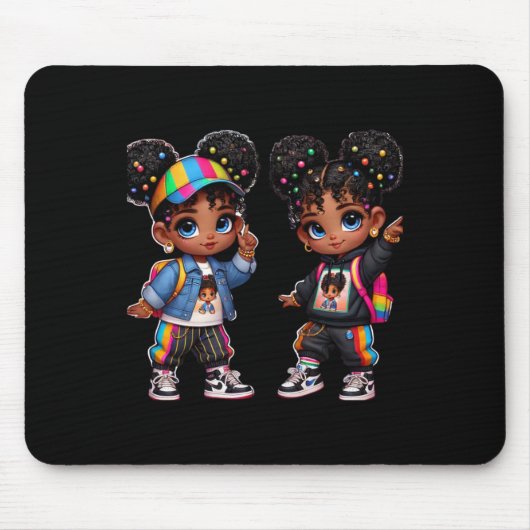 Doppeltes schwarzes Zins-Sticker Mousepad (Vorne)