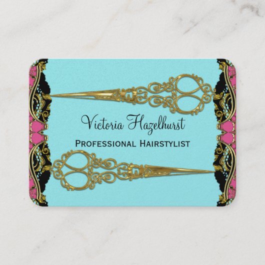 Doppeltes Scissors Paris-Barock Hairstyist Visitenkarte (Vorderseite)