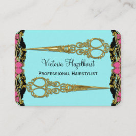 Doppeltes Scissors Paris-Barock Hairstyist Visitenkarte