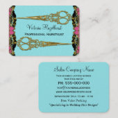 Doppeltes Scissors Paris-Barock Hairstyist Visitenkarte (Vorne/Hinten)