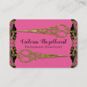 Doppeltes Scissors Paris-Perlen-Barock Hairstyist Visitenkarte (Vorderseite)