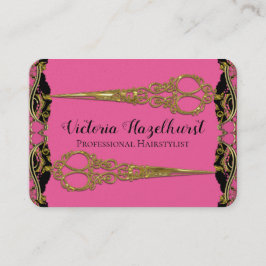 Doppeltes Scissors Paris-Perlen-Barock Hairstyist Visitenkarte