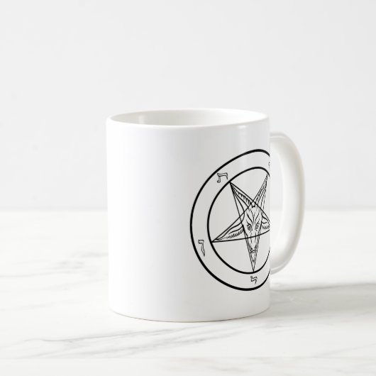 Doppeltes Sigil Baphomet klassischer weißer Tasse (VorderseiteRechts)
