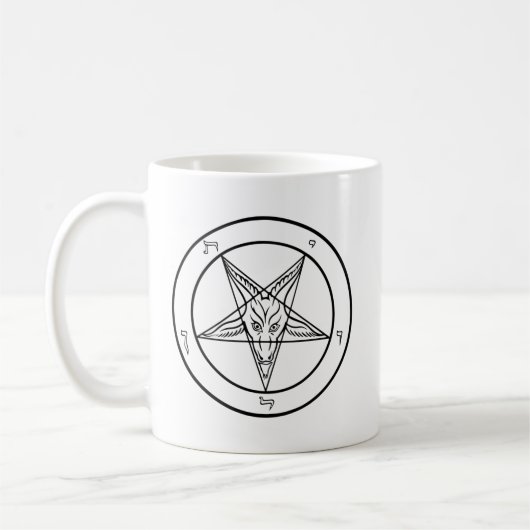 Doppeltes Sigil Baphomet klassischer weißer Tasse (Links)