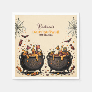 Doppeltes Unheil braut Halloween-Zwillinge Serviette