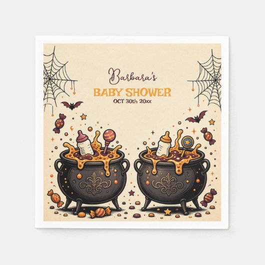Doppeltes Unheil braut Halloween-Zwillinge  Serviette (Vorderseite)