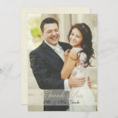 Doppeltes versah Elfenbein-Foto-Hochzeit danken Dankeskarte (Vorne/Hinten)