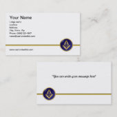 Doppeltes versah FreimaurerVisitenkarte mit Seiten Visitenkarte (Vorne/Hinten)