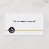 Doppeltes versah FreimaurerVisitenkarte mit Seiten Visitenkarte (Rückseite)