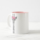 Doppeltes versah Giraffen-Tasse mit Blumenkrone Zweifarbige Tasse (Vorderseite Links)