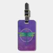 Doppeltes versah grüner Libellen-Gepäckanhänger Gepäckanhänger (Vorderseite vertikal)