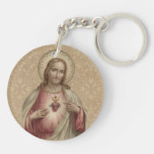 Doppeltes versah heiliger Herz-Jesus-Katholischer Schlüsselanhänger (Rückseite)