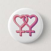 Doppeltes weibliches Herz-Symbol Button (Vorderseite)