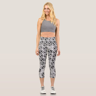 Doppeltes X Quilt in Grau Capri Leggings