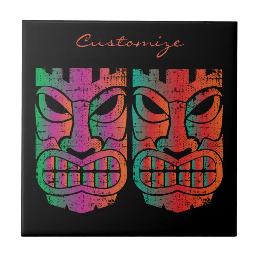 DoppelTiki Skulptur Thunder_Cove Fliese (Vorderseite)