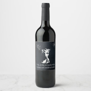 Doppeltoil und Trouble Weinhexe Weinetikett