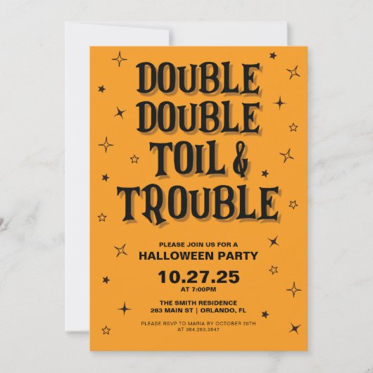 Doppeltoilette und problemloses Halloween-Party Einladung (Vorderseite)