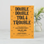 Doppeltoilette und problemloses Halloween-Party Einladung (Stehend Vorderseite)
