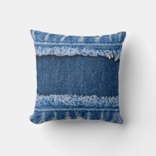 Doppelton-gebleichter Denim-Stoffrahmen Kissen