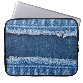 Doppelton-gebleichter Denim-Stoffrahmen Laptopschutzhülle