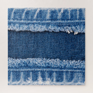 Doppelton-gebleichter Denim-Stoffrahmen Puzzle