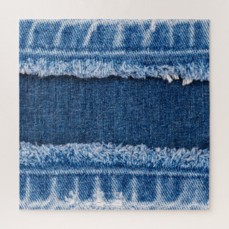 Doppelton-gebleichter Denim-Stoffrahmen Puzzle