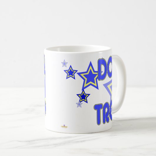 Doppeltrouble Blue Yellow Stars Teil 1 Kaffeetasse (VorderseiteRechts)