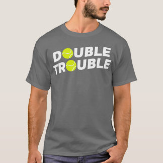 Doppeltrouble Funny Tennis mit Tennisplätzen T-Shirt