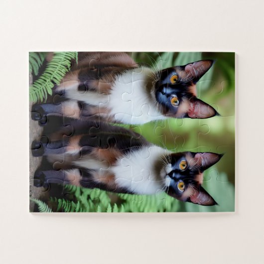 Doppeltrouble Siamese Cat Twins, Jigsaw Puzzle (Horizontal)