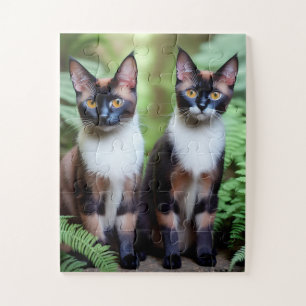 Doppeltrouble Siamese Cat Twins, Jigsaw Puzzle