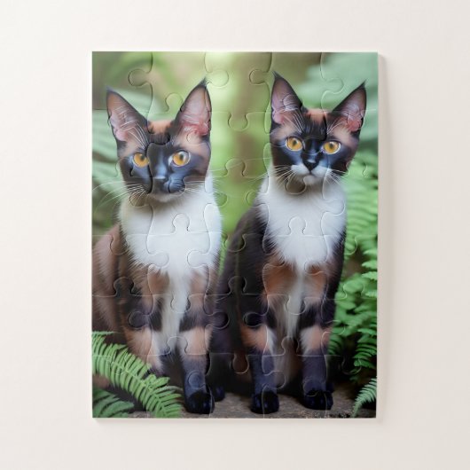 Doppeltrouble Siamese Cat Twins, Jigsaw Puzzle (Vertikal)