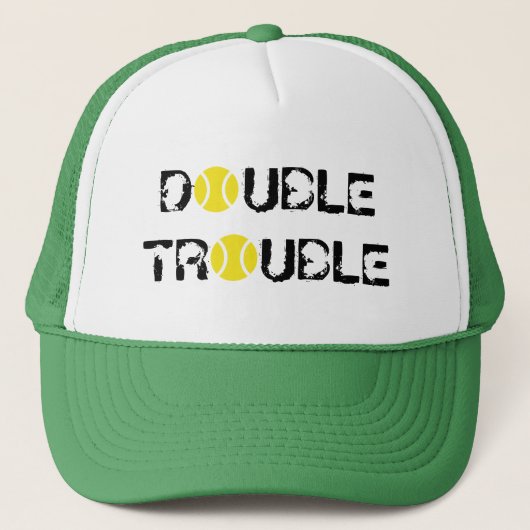 DOPPELTROUBLE Tennishut für Doppel-Spieler-Team Truckerkappe (Vorderseite)