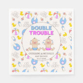 Doppeltrouble Twin Boy & Girl Baby Dusche Serviette (Vorderseite)
