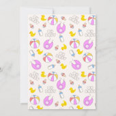 Doppeltrouble Twin Girls Babydusche Einladung (Rückseite)