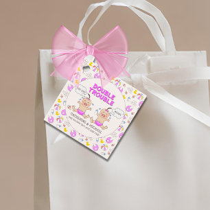 Doppeltrouble Twin Girls Babydusche Geschenkanhänger