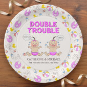 Doppeltrouble Twin Girls Babydusche Pappteller