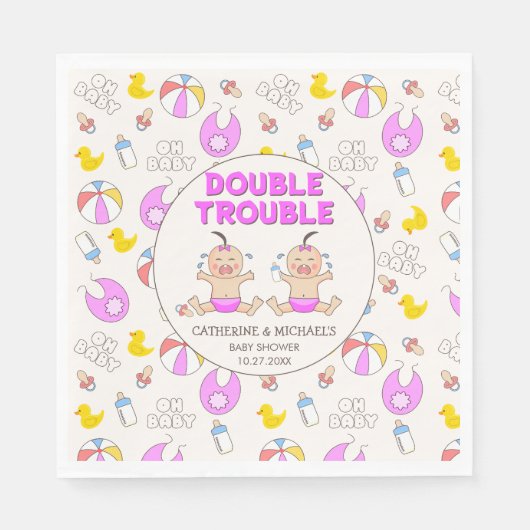 Doppeltrouble Twin Girls Babydusche Serviette (Vorderseite)