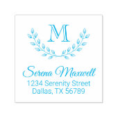 Doppelverzweigung Kranz, Blätter Monogram 2-Adress Permastempel (Design)