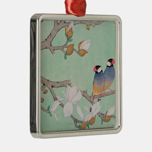 Doppelvögel in den Niederlassungen Silbernes Ornament (Rechts)